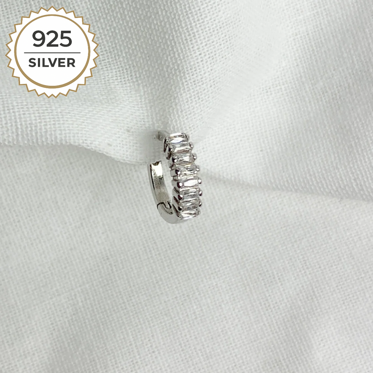 Dawn Helix-Creole 1 cm aus 925 Sterling Silber mit Zirkonia