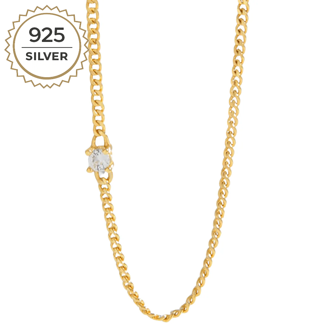 Nova Halskette aus 925 Sterling Silber mit Zirkonia