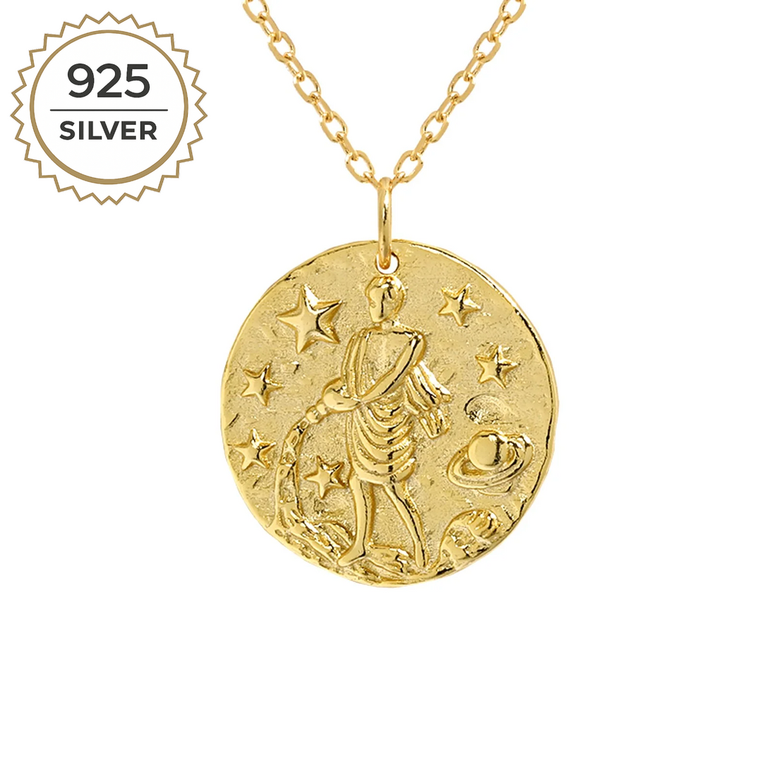 Wassermann Sternzeichen-Halskette aus 925 Sterling Silber