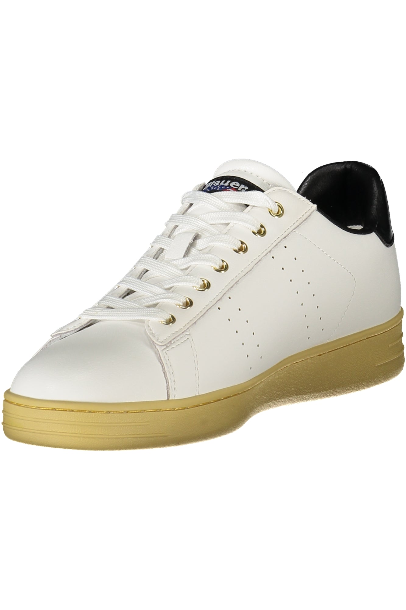 Blauer Herren Sneaker Weiß | Sportschuhe mit Schwarzen Kontrast-Details & Logo