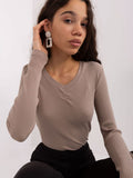 BFG Damen-Bluse 188155 – Herzausschnitt-Bluse in Beige | S/M & L/XL