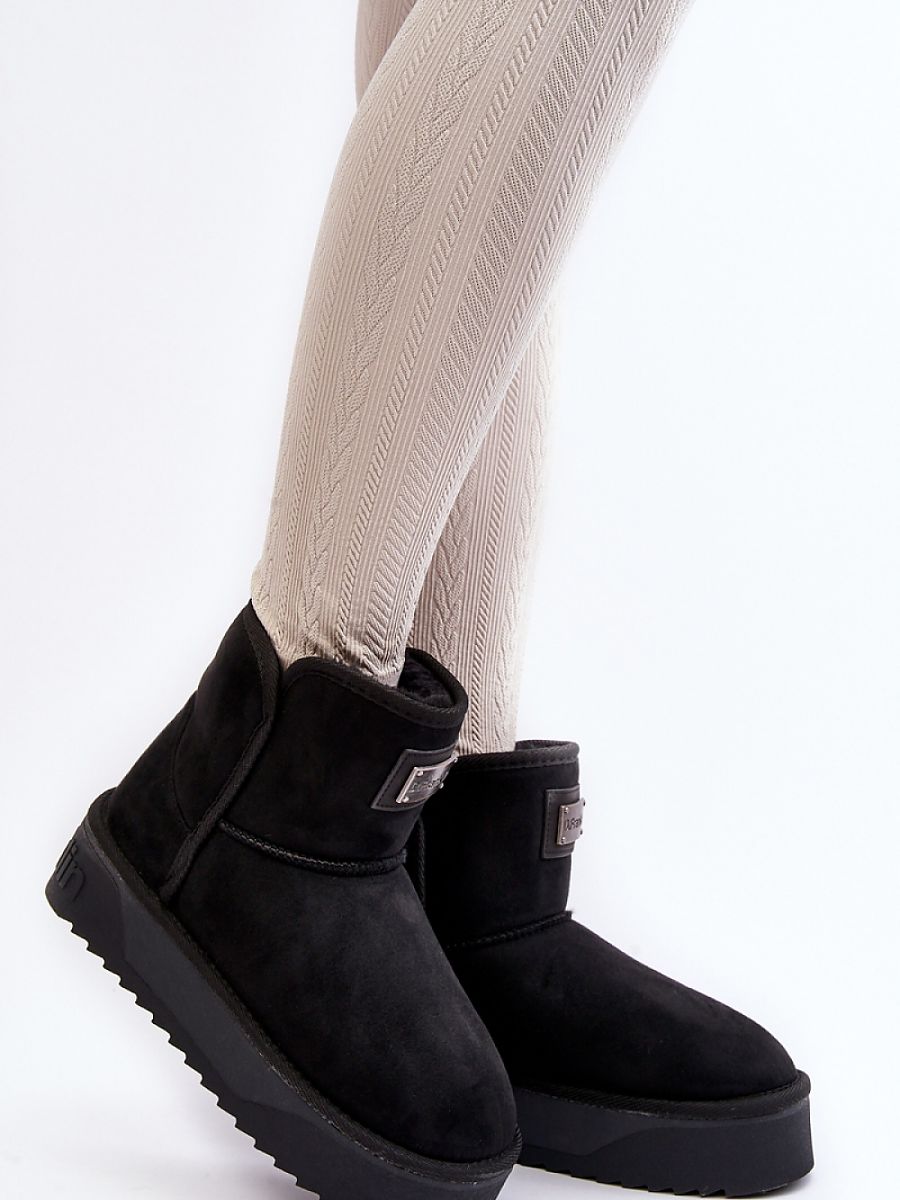 Schneestiefel Modell 188318 Step in Style – Schwarze Damen-Winterstiefel Vegan &amp; Wasserdicht mit Kunstfell-Futter &amp; Plateau