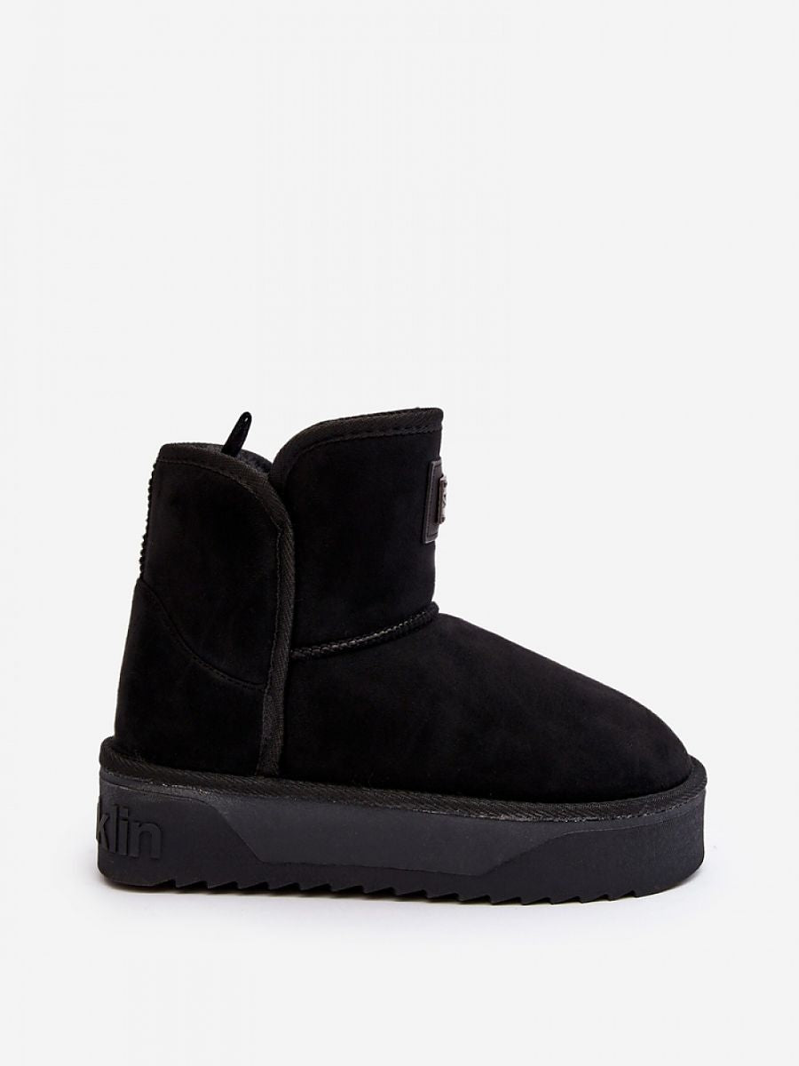 Schneestiefel Modell 188318 Step in Style – Schwarze Damen-Winterstiefel Vegan &amp; Wasserdicht mit Kunstfell-Futter &amp; Plateau