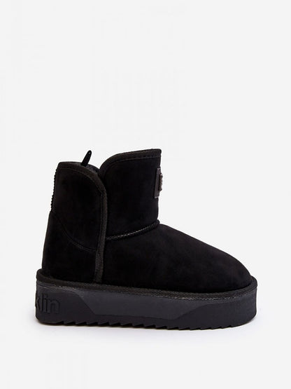 Schneestiefel Modell 188318 Step in Style – Schwarze Damen-Winterstiefel Vegan &amp; Wasserdicht mit Kunstfell-Futter &amp; Plateau