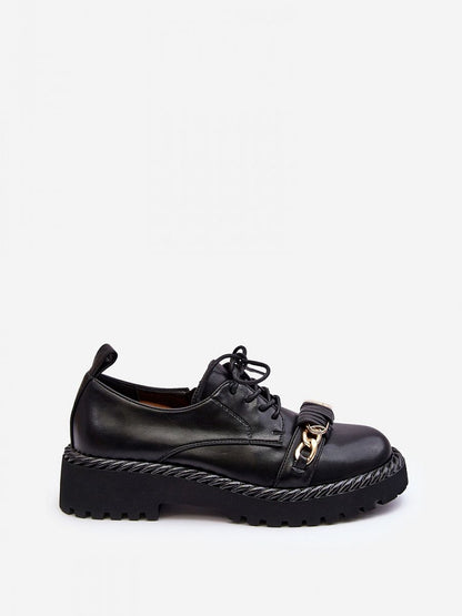 Halbschuh Modell 190176 Step in Style – Schwarze Damen-Schnürstiefelette aus Öko-Leder mit Plateau, Kordel-Dekor &amp; Seitenreißverschluss