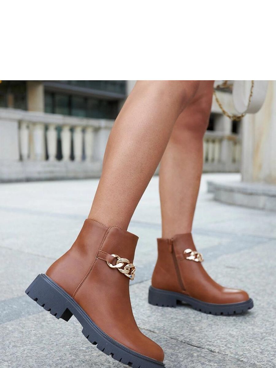 Stiefeletten Damen Bonsaint Solea 204604 – Braun mit Kettendetail