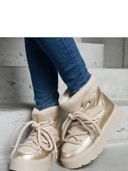 Schneestiefel Damen Sapphi Solea 204703 – Beige, Plateau &amp; Fellfutter