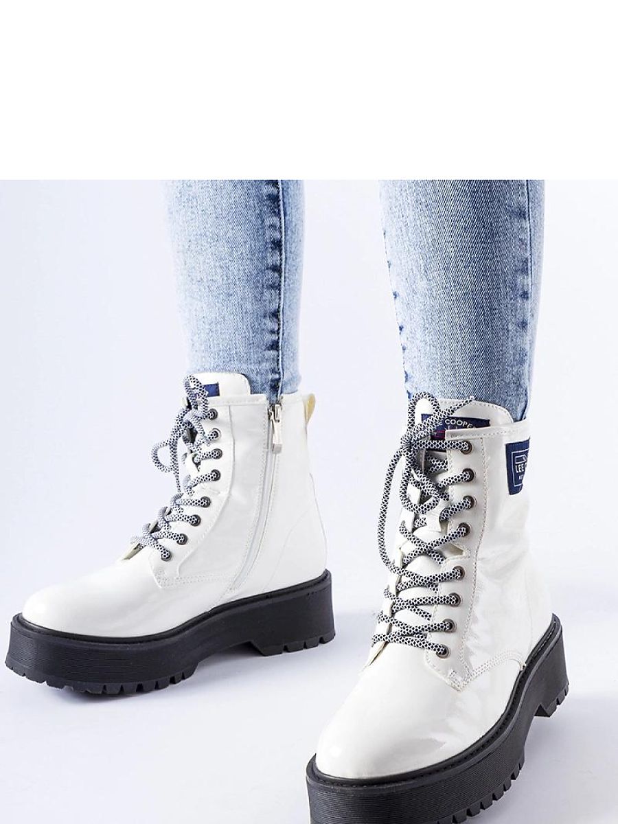 Stiefeletten Damen Lee Cooper LCJ-21-47-0666LB – Weiß, Lackoptik
