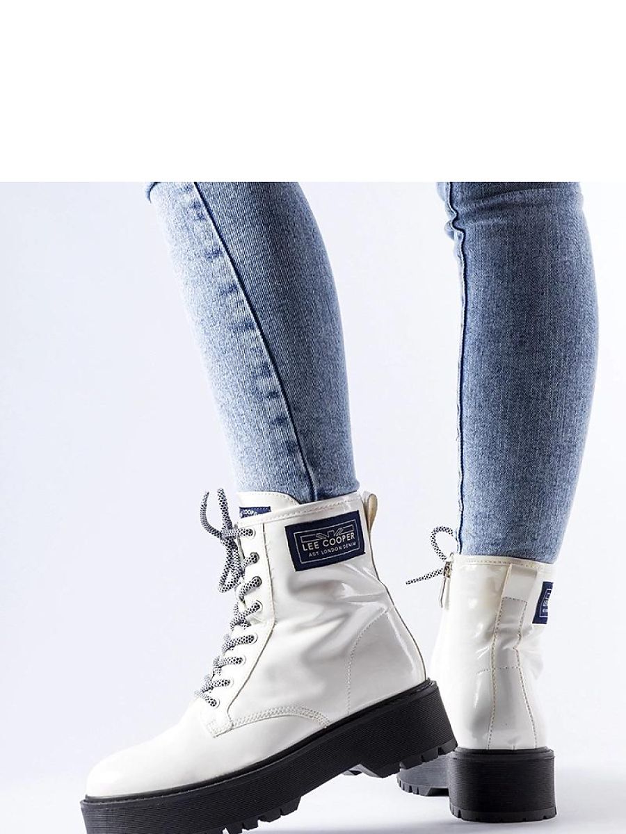 Stiefeletten Damen Lee Cooper LCJ-21-47-0666LB – Weiß, Lackoptik