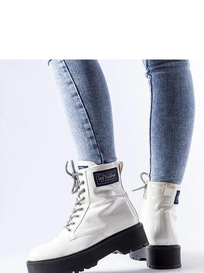 Stiefeletten Damen Lee Cooper LCJ-21-47-0666LB – Weiß, Lackoptik