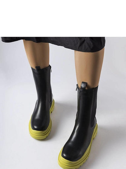 Stiefeletten Damen Solea 205123 – Schwarz mit grüner Sohle