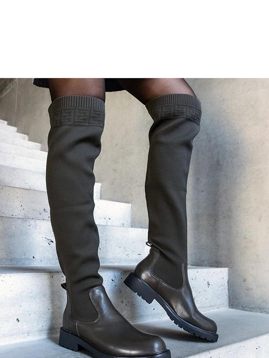 Hohe Stiefel Damen Juanra Solea 206441 – Grün, Schlupfstiefel