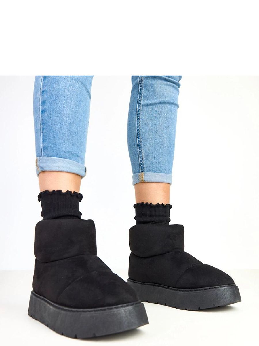 Schneestiefel Modell 218139 Solea – Schwarze Damen-Ankle-Winterstiefel mit Fellfütterung &amp; Plateau