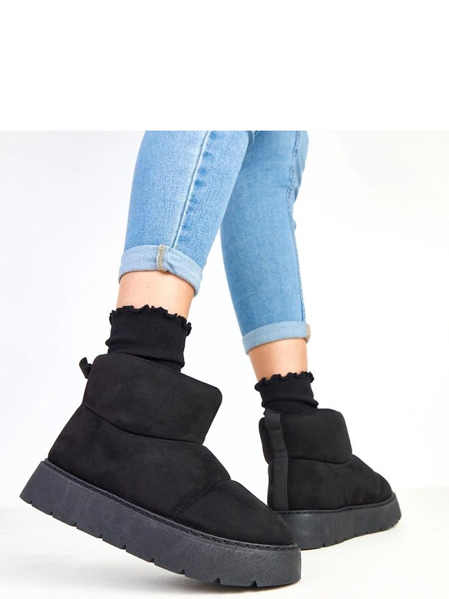 Schneestiefel Modell 218139 Solea – Schwarze Damen-Ankle-Winterstiefel mit Fellfütterung &amp; Plateau