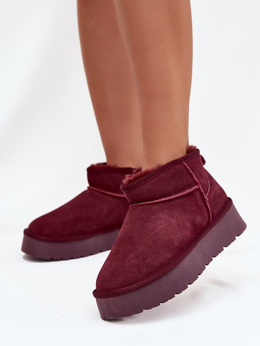 Schneestiefel Damen 218272 Step-in-Stil – Rot, Echtleder