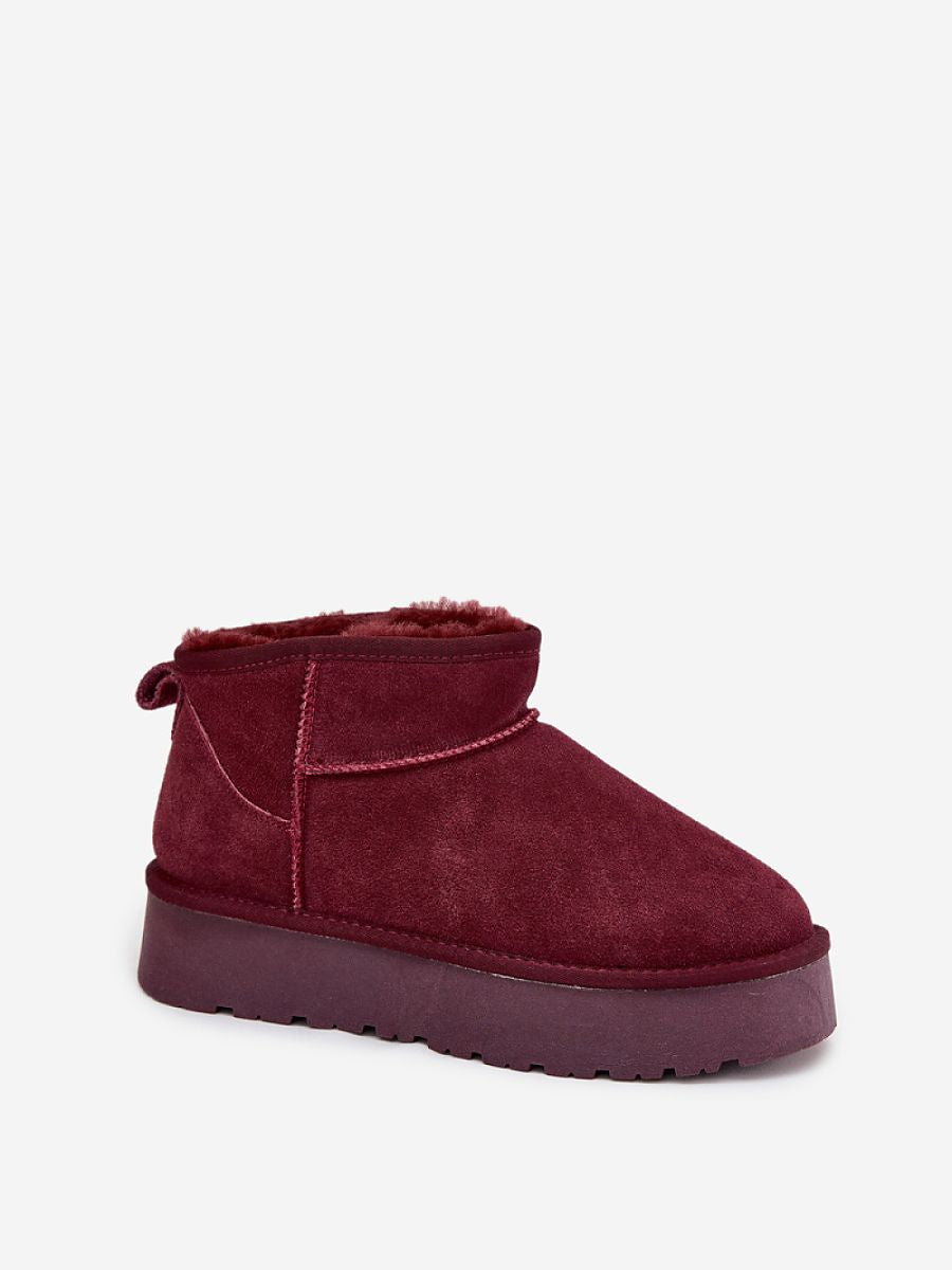 Schneestiefel Damen 218272 Step-in-Stil – Rot, Echtleder