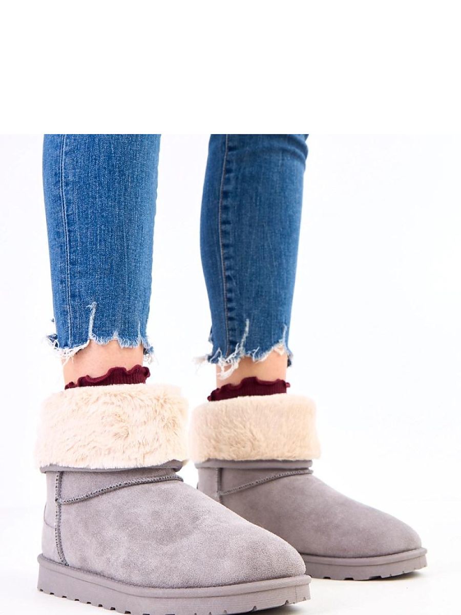 Schneestiefel Modell 218467 Solea – Graue Damen-Winterstiefel mit Kunstfell-Futter