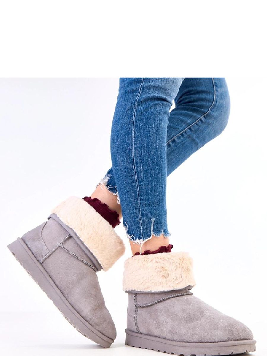 Schneestiefel Modell 218467 Solea – Graue Damen-Winterstiefel mit Kunstfell-Futter