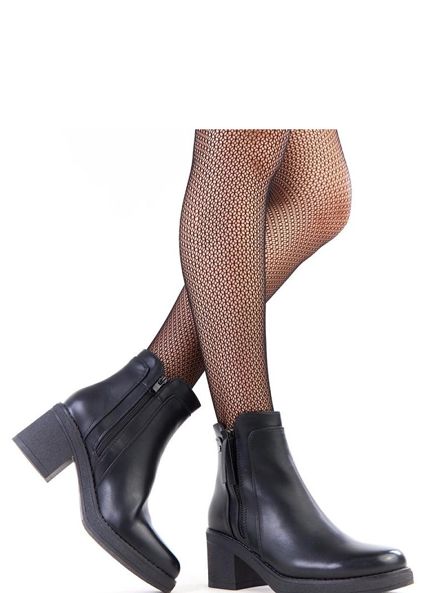 Absatzstiefeletten Damen Solea 218812 – Schwarz, 7 cm Säulenabsatz