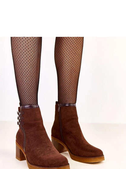Absatzstiefeletten Damen Solea 219643 – Braun, Blockabsatz &amp; Schnallen