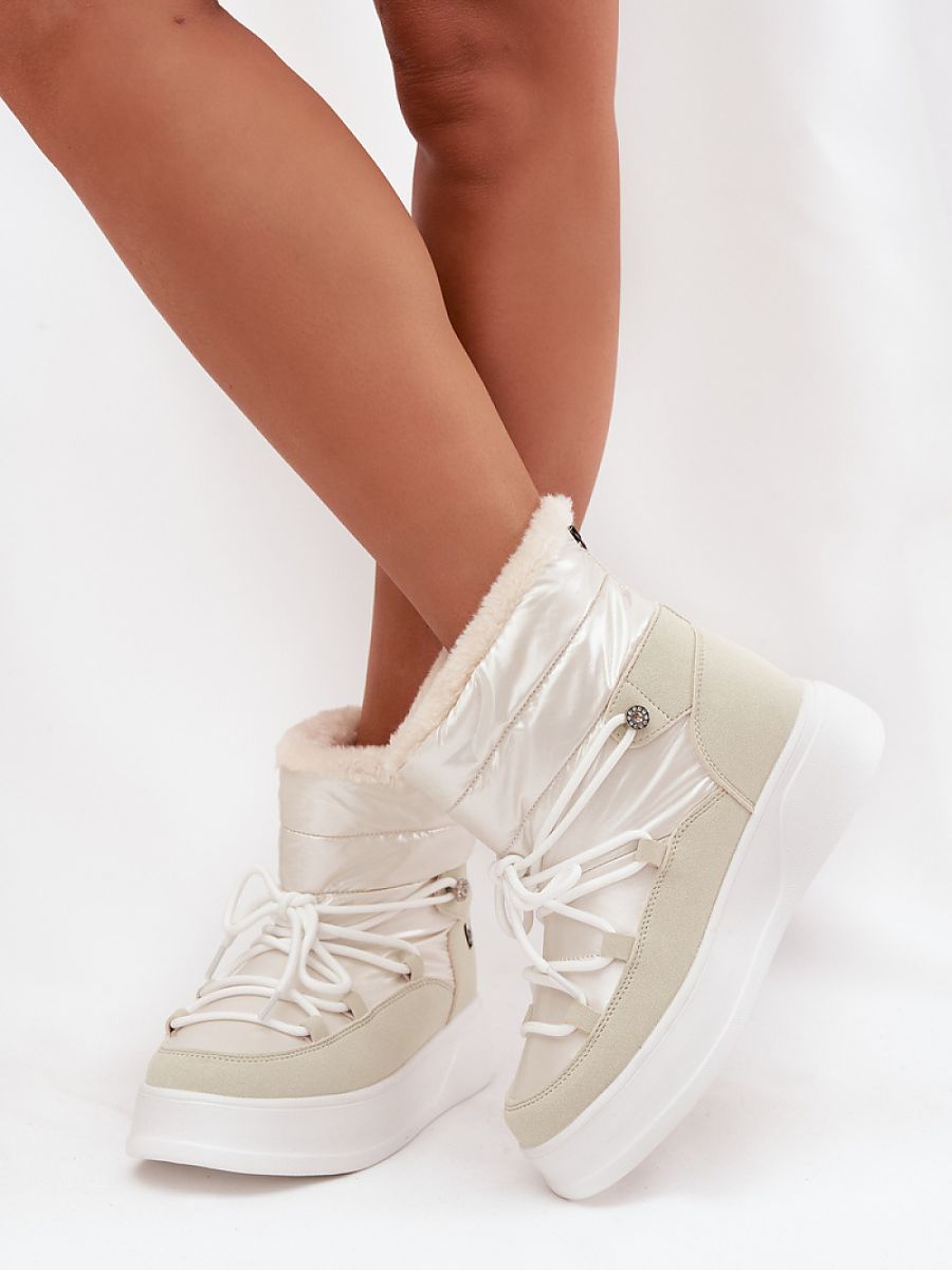 Schneestiefel Damen Lee Cooper 222544 – Weiß, Fell &amp; Plateau