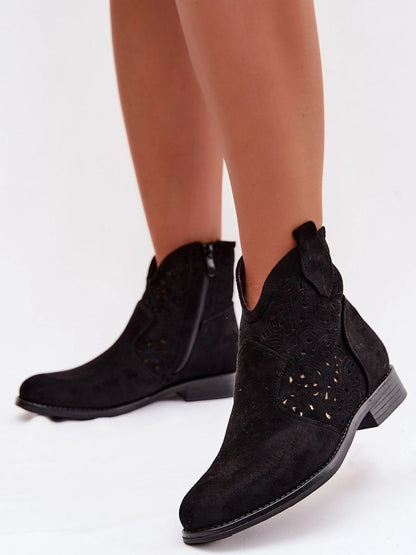 Stiefeletten Damen S.Barski 224430 – Schwarz, Spitzendetail