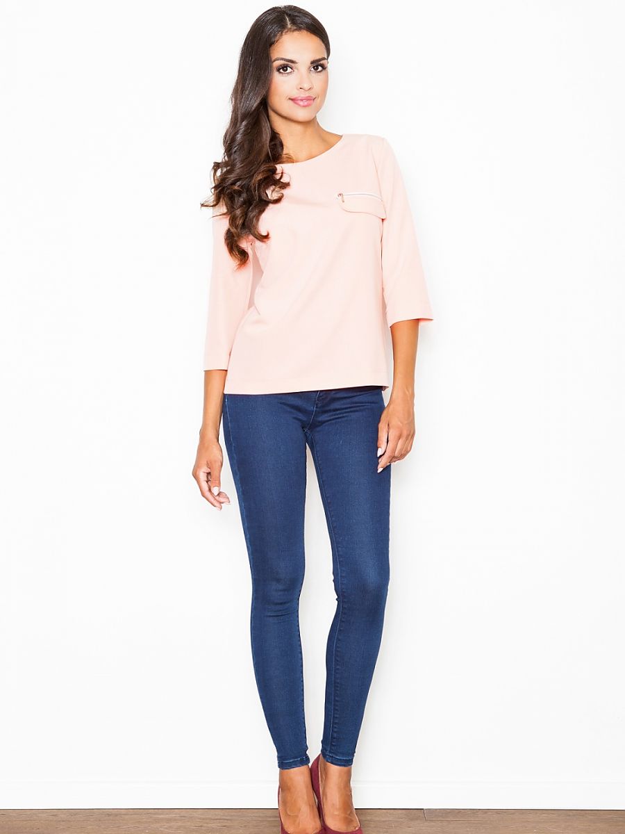 Figl Damenbluse 111530 in Rosa mit 3/4-Ärmeln