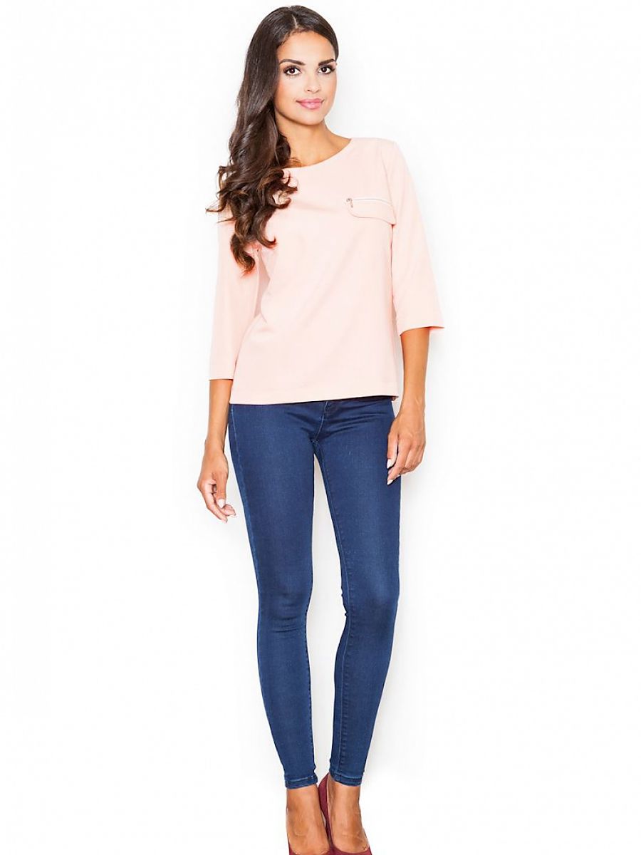 Figl Damenbluse 111530 in Rosa mit 3/4-Ärmeln