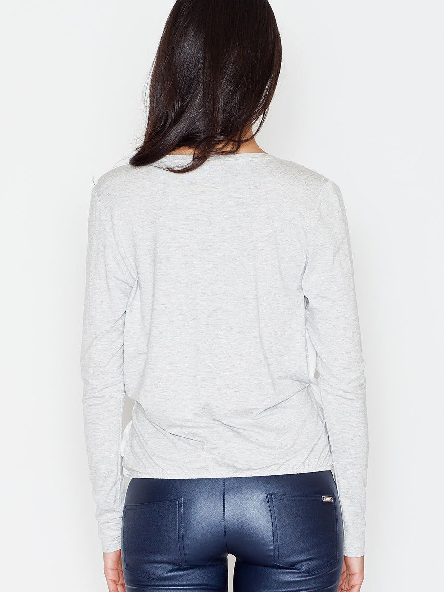 Figl Damenbluse 43827 in Grau mit Falten