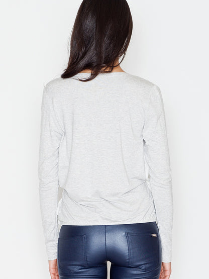 Figl Damenbluse 43827 in Grau mit Falten