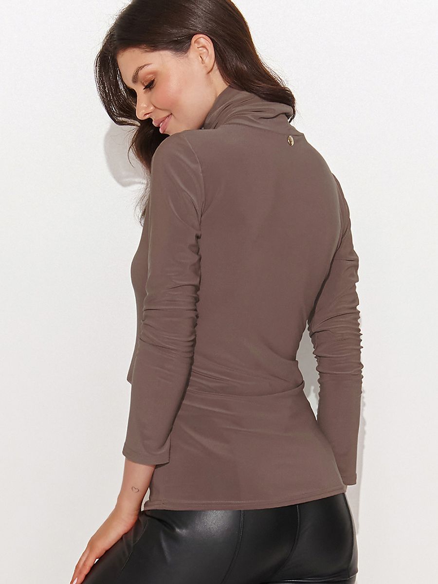 Numinou Damen-Rollkragenbluse 186770 in Braun
