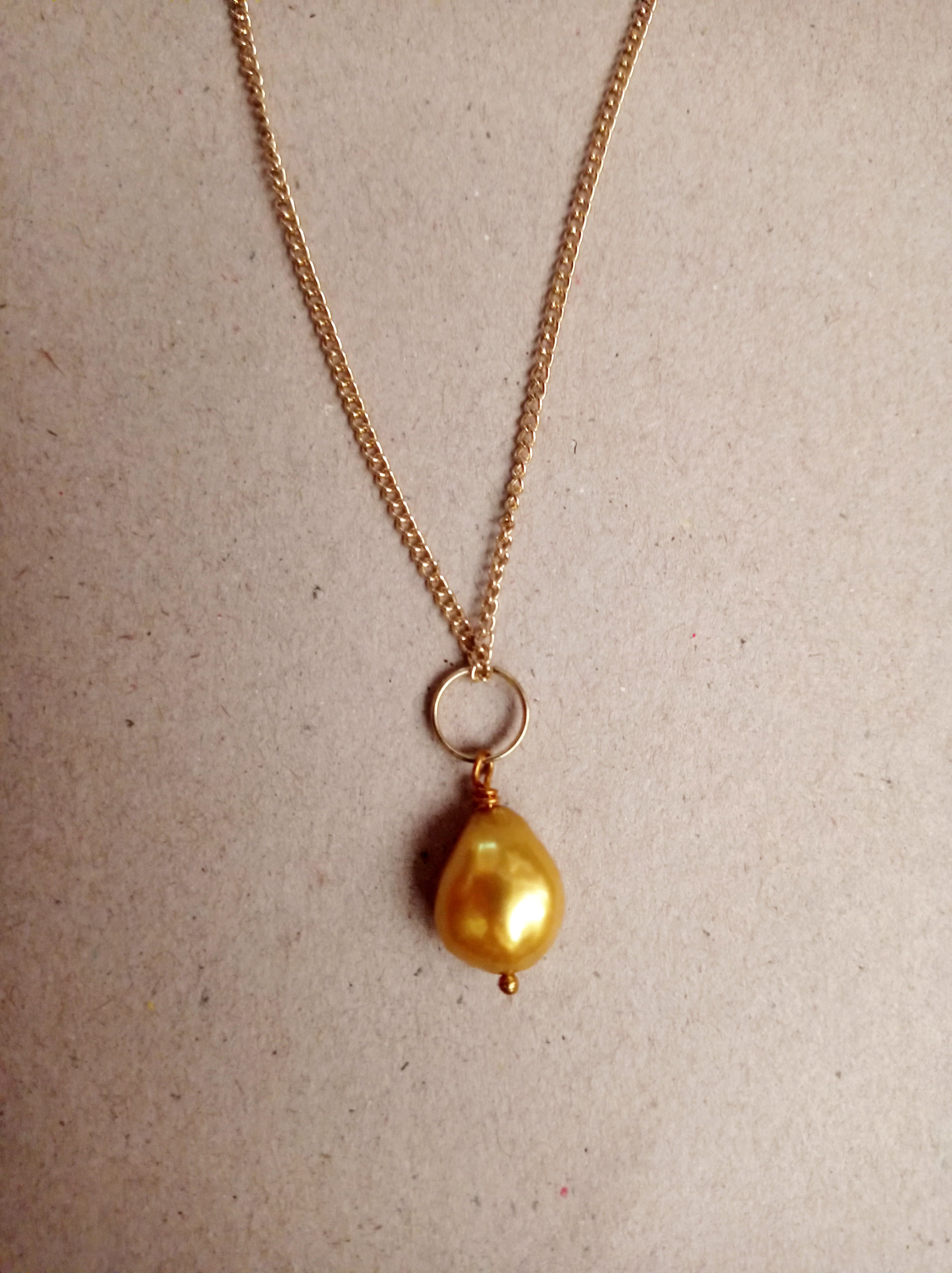 Süßwasserperlen-Halskette Gold – Handgemachte Glocken-Perle | Ifemi Jewels