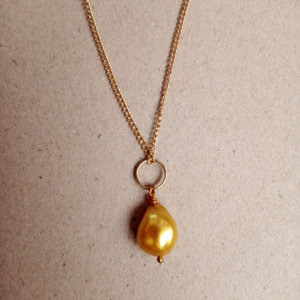 Süßwasserperlen-Halskette Gold – Handgemachte Glocken-Perle | Ifemi Jewels