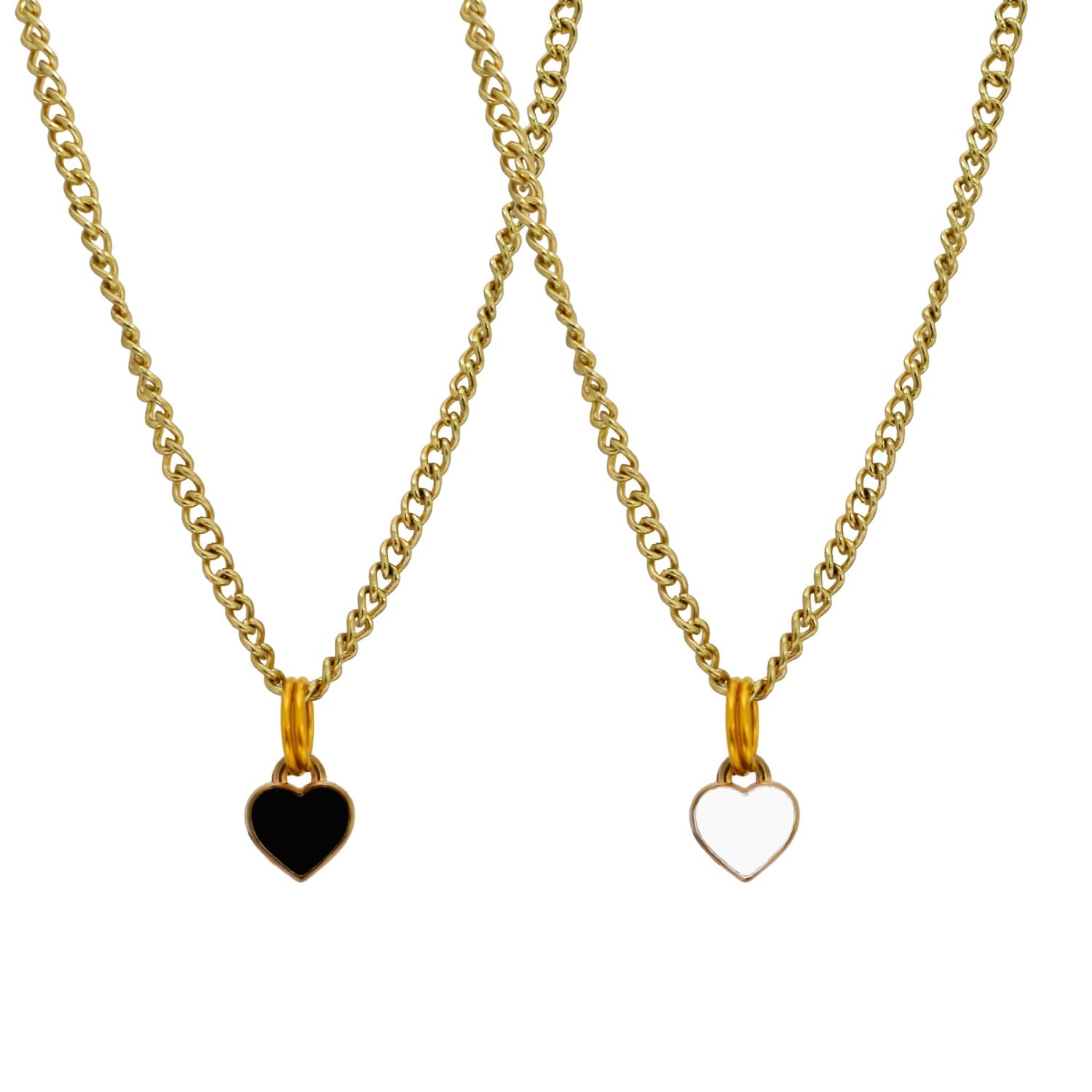 Weißes Herz Emaille-Halskette – Minimalistisch & Vergoldet | Ifemi Jewels