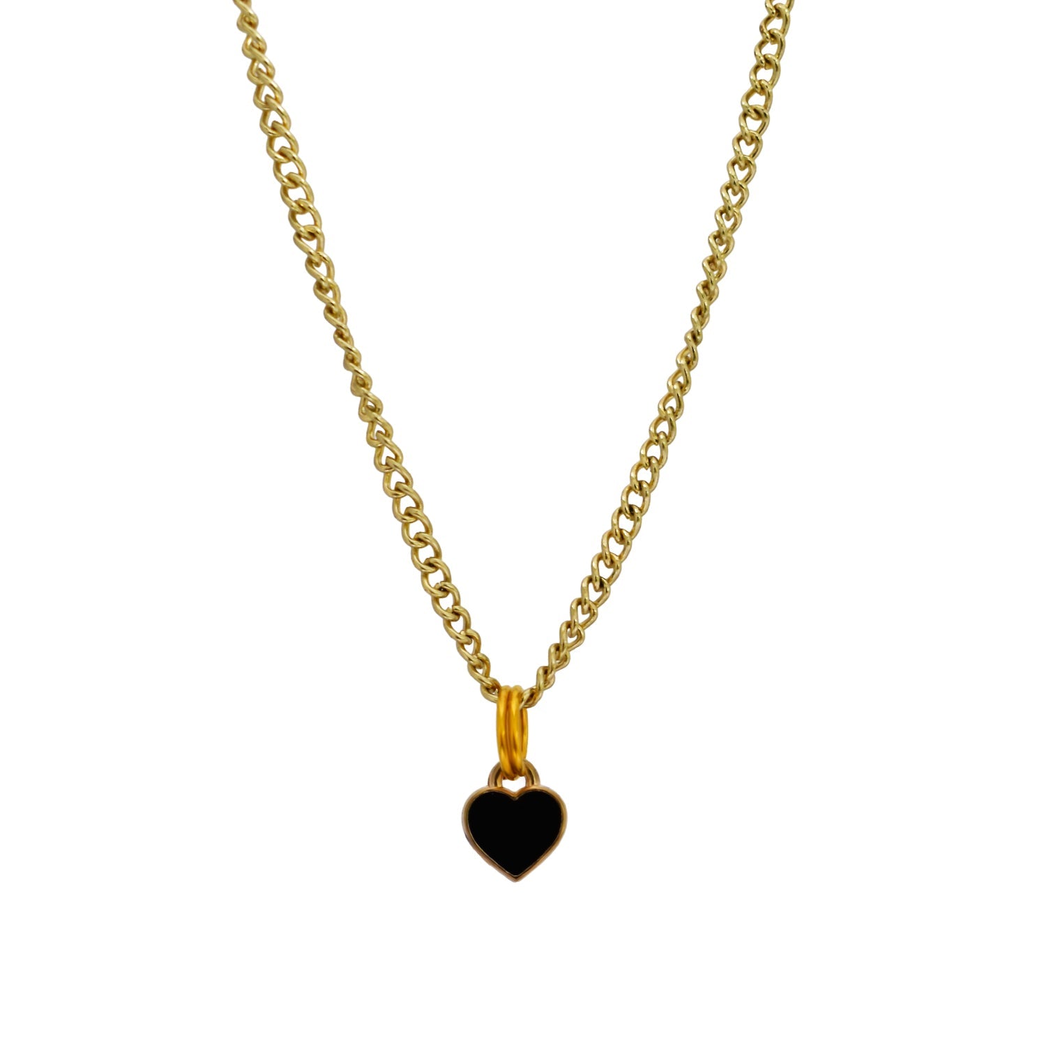 Schwarzes Herz Emaille-Halskette – Minimalistisch & Vergoldet | Ifemi Jewels