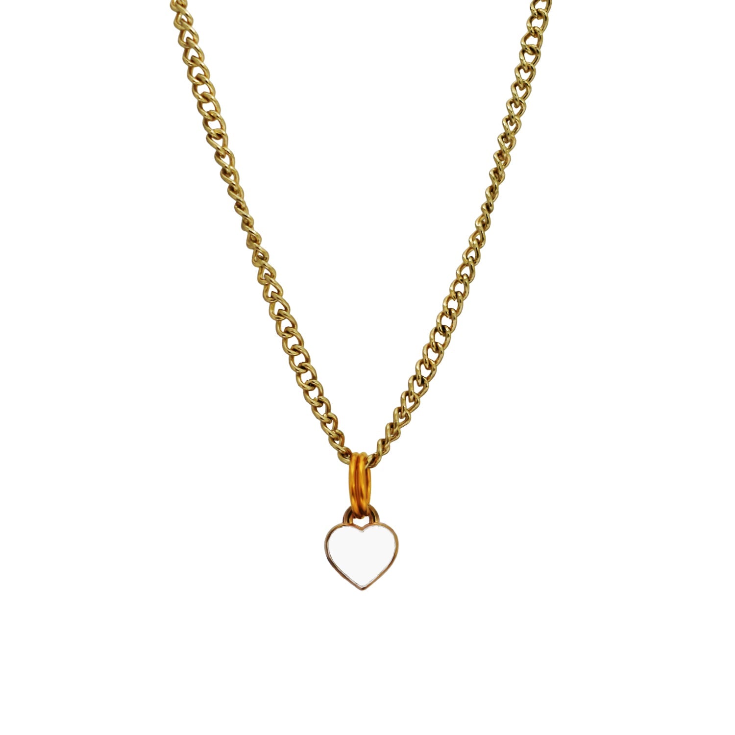 Weißes Herz Emaille-Halskette – Minimalistisch & Vergoldet | Ifemi Jewels
