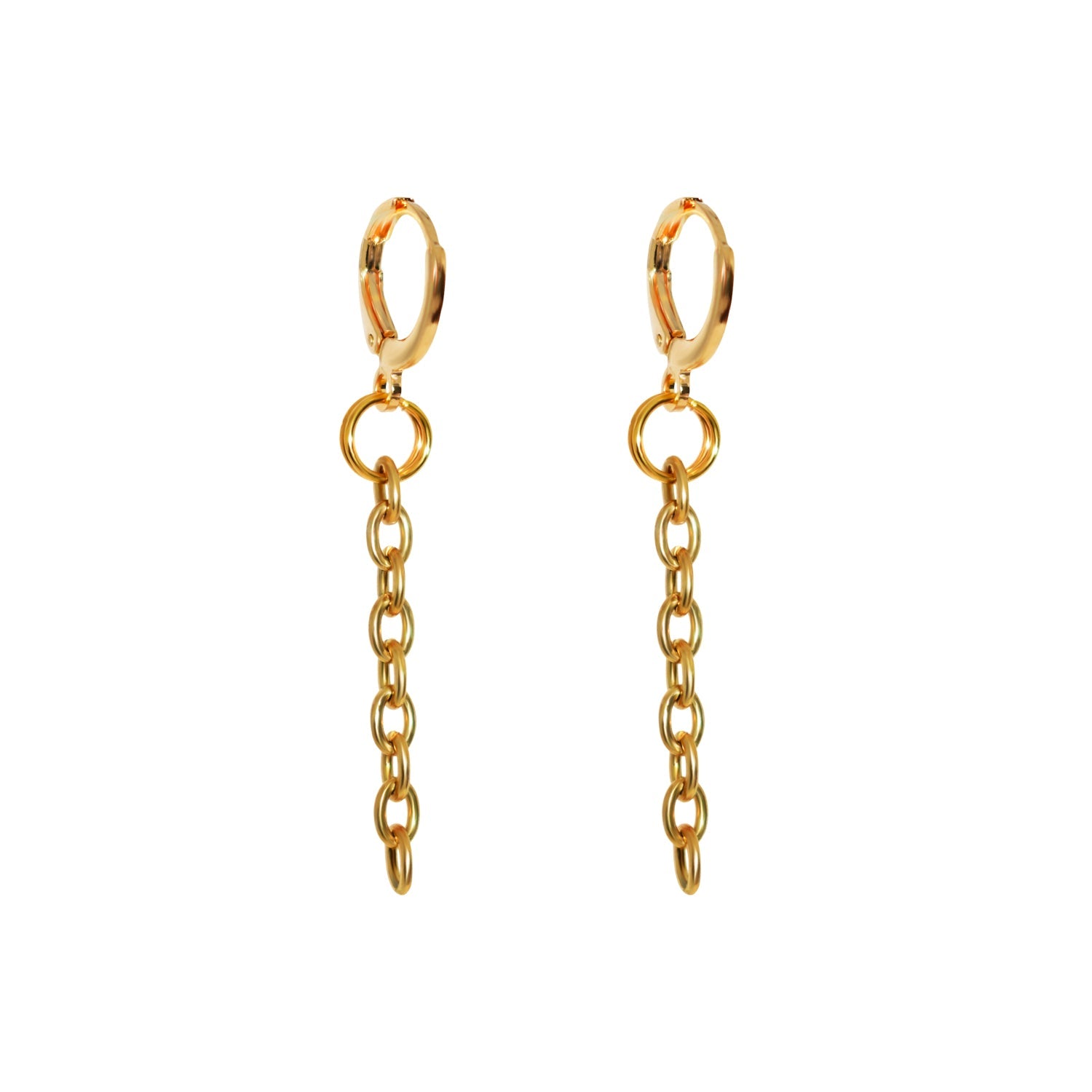 Minimalistische Ketten-Huggie Ohrringe – Vergoldetes Messing | Ifemi Jewels