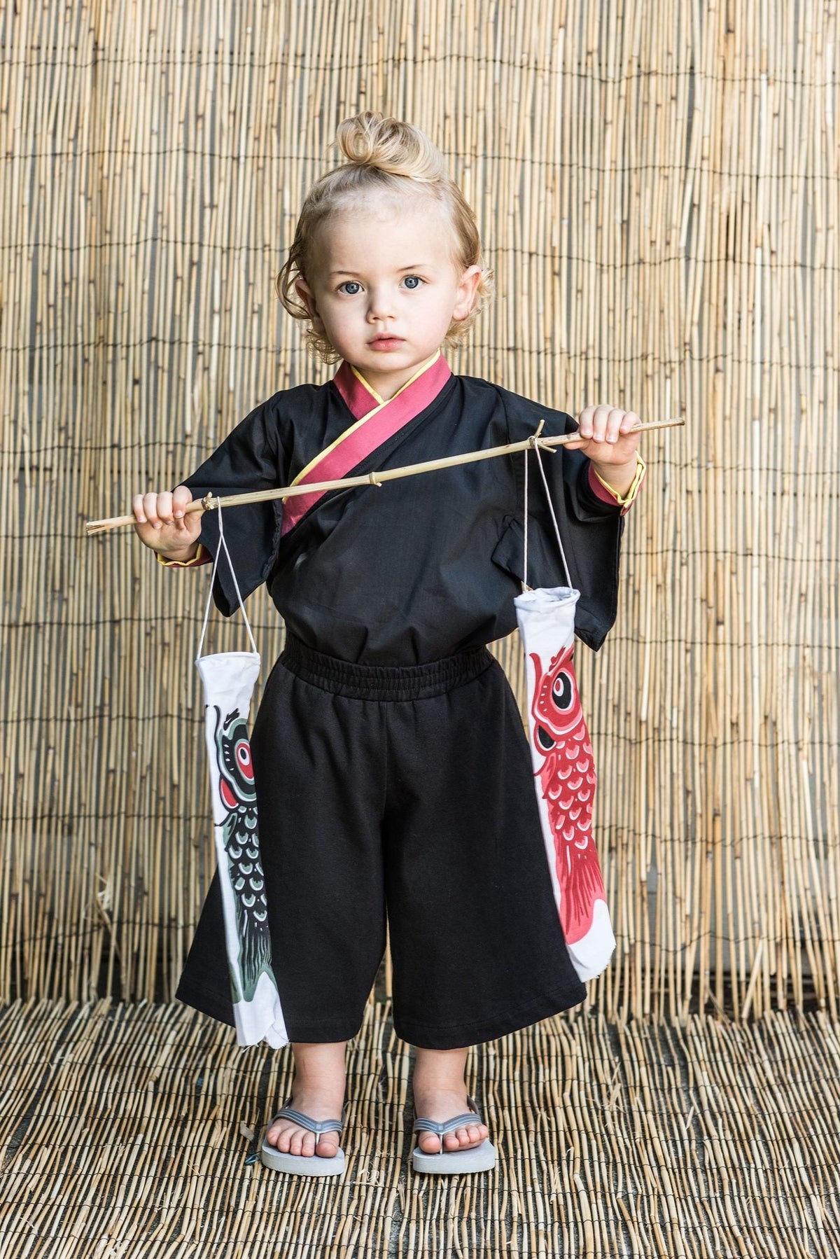 Baby Body Kimono-Ärmel Schwarz – Samurai-Style Unisex | Infantium Victoria