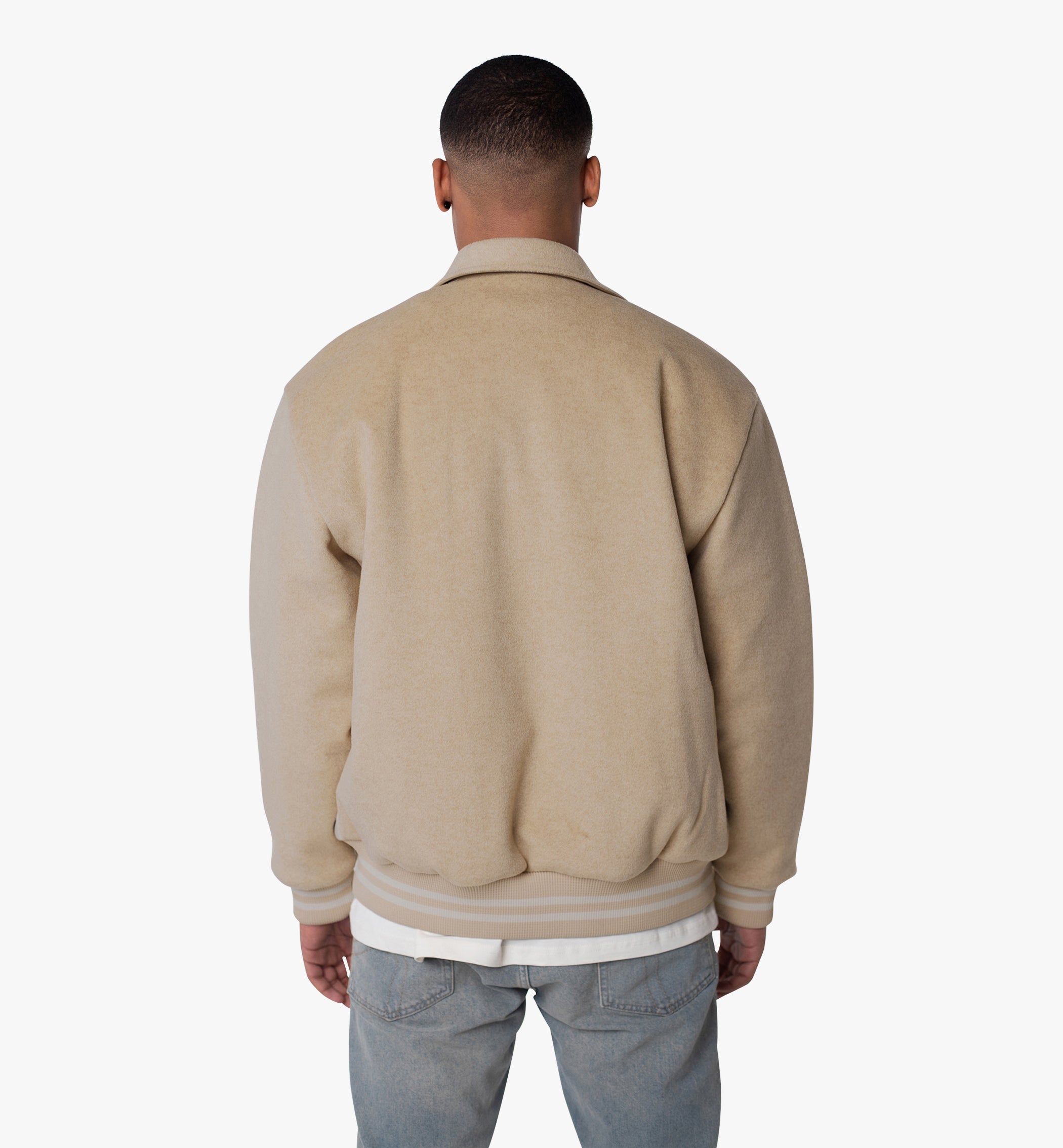 Jacke "Nox" von Spoilt Society – Two-Tone Beige mit veganen Lederdetails
