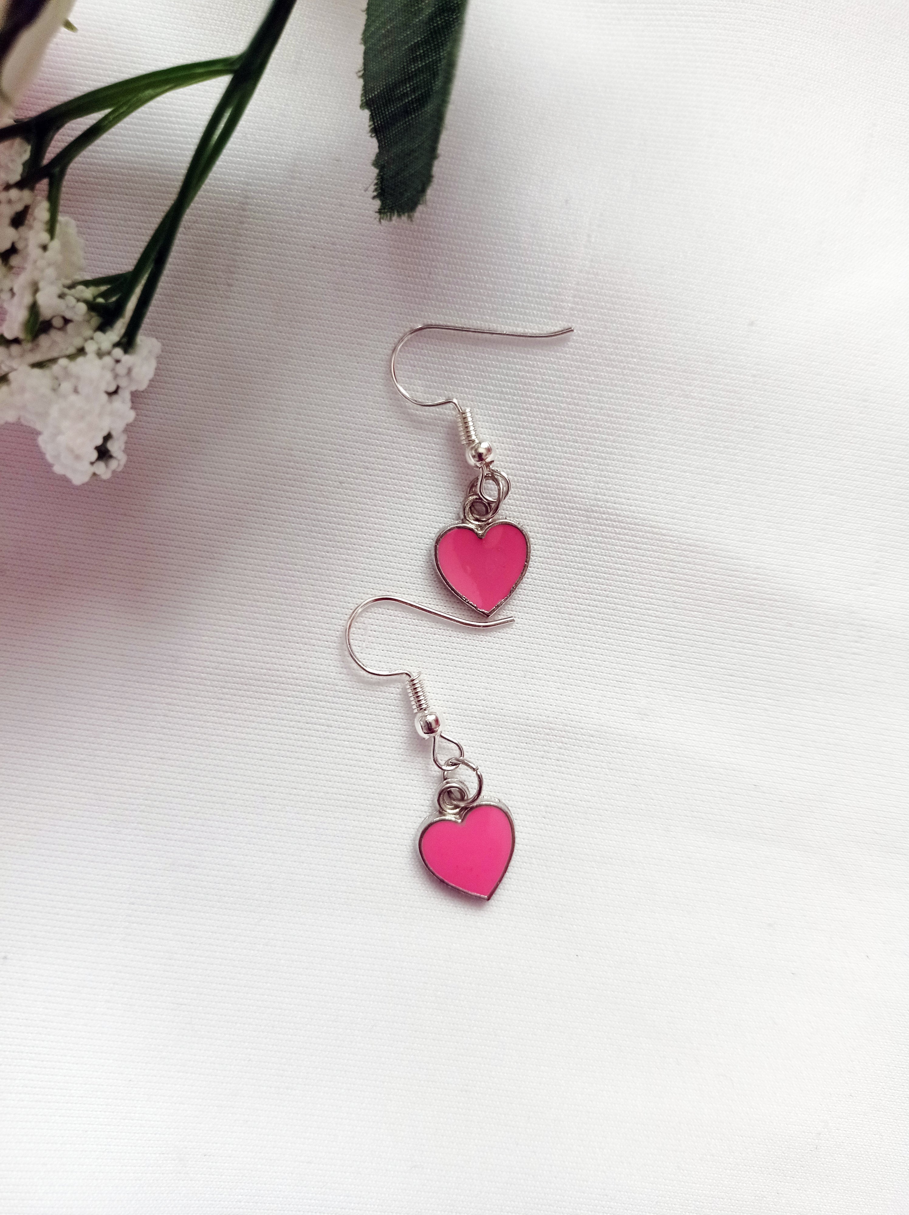 Rosarote Herz-Ohrringe – Queen of Hearts Collection | lovedbynlanla