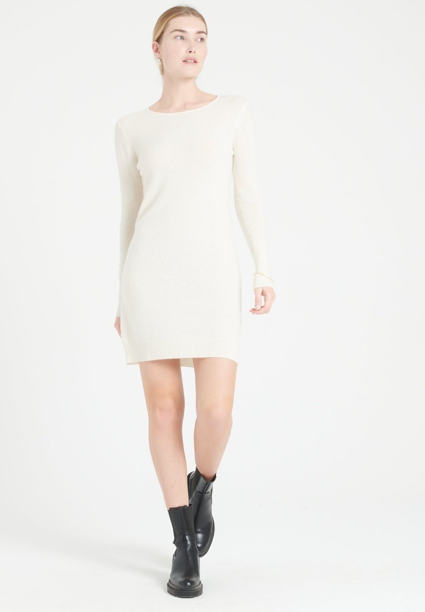 Kaschmir-Kleid Rundhals | Ecru | Gr. S–2XL | Studio Cashmere8 LILLY 12