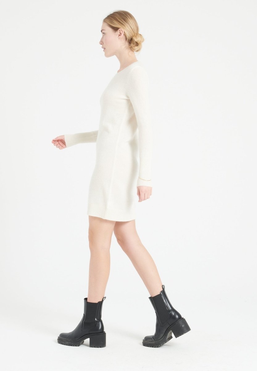 Kaschmir-Kleid Rundhals | Ecru | Gr. S–2XL | Studio Cashmere8 LILLY 12