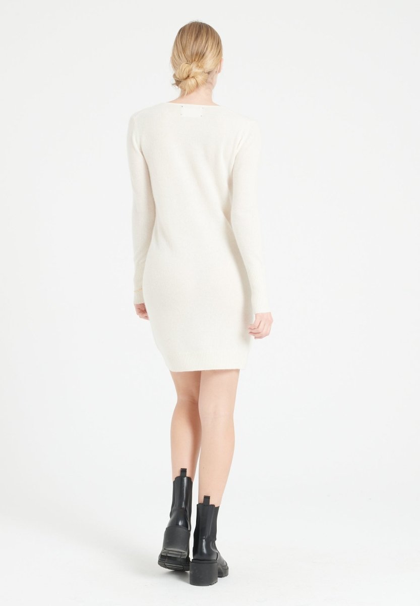 Kaschmir-Kleid Rundhals | Ecru | Gr. S–2XL | Studio Cashmere8 LILLY 12