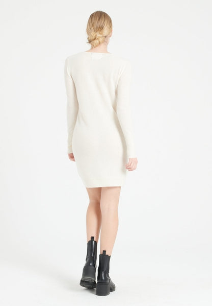 Kaschmir-Kleid Rundhals | Ecru | Gr. S–2XL | Studio Cashmere8 LILLY 12