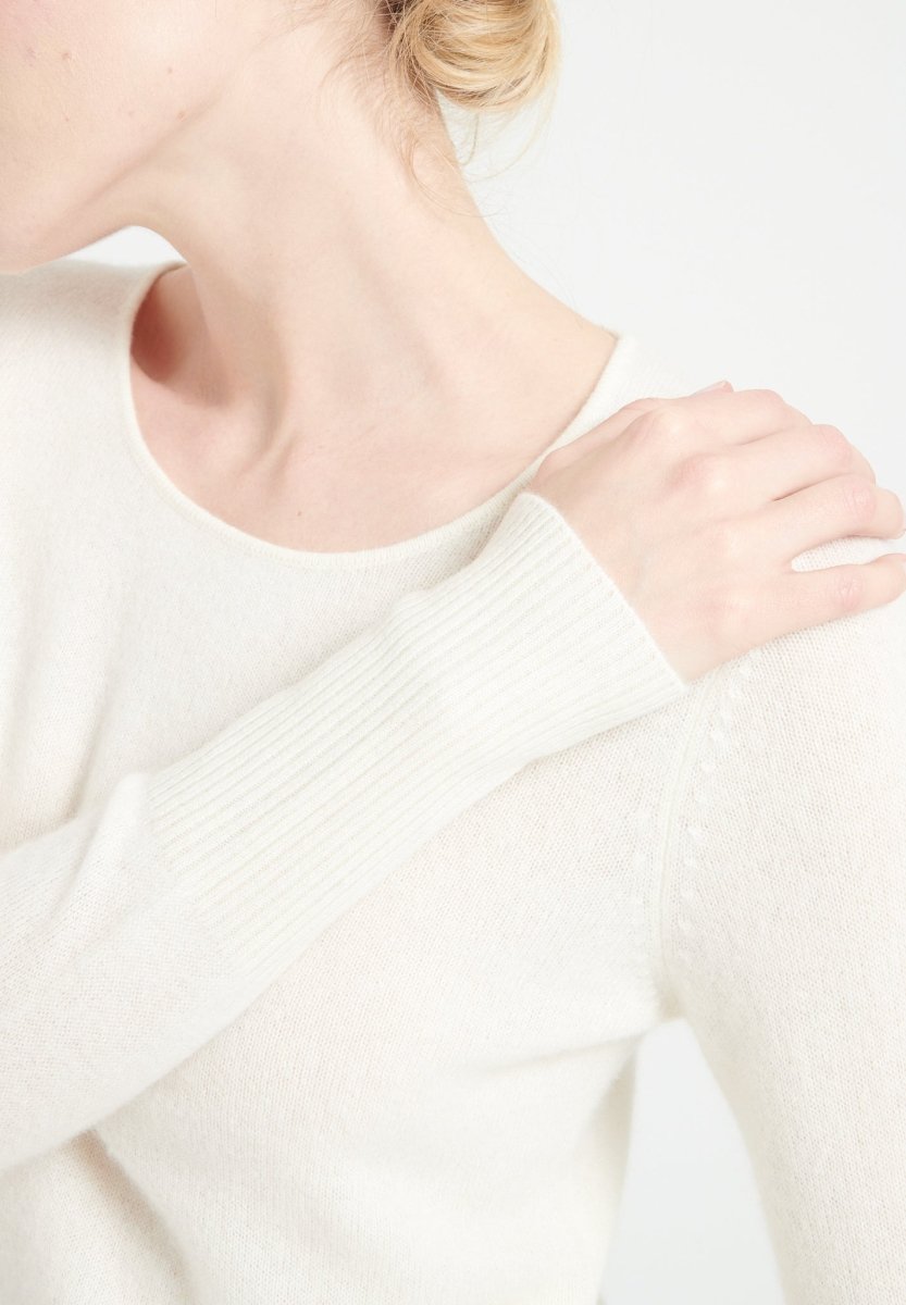 Kaschmir-Kleid Rundhals | Ecru | Gr. S–2XL | Studio Cashmere8 LILLY 12