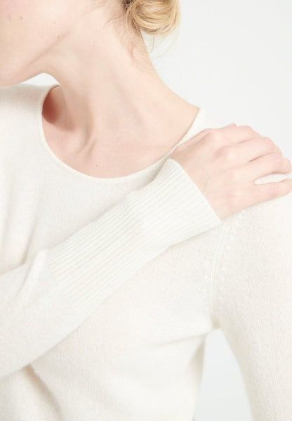 Kaschmir-Kleid Rundhals | Ecru | Gr. S–2XL | Studio Cashmere8 LILLY 12