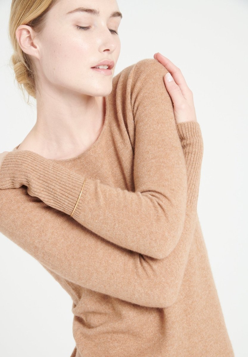 Kaschmir-Kleid Rundhals | Camel | Gr. S–2XL | Studio Cashmere8 LILLY 12