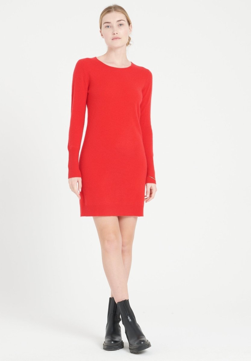 Kaschmir-Kleid Rundhals | Rot | Gr. S–2XL | Studio Cashmere8 LILLY 12