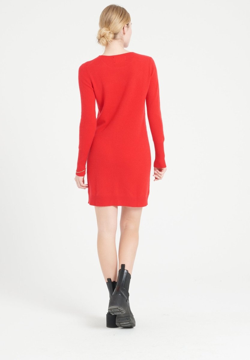 Kaschmir-Kleid Rundhals | Rot | Gr. S–2XL | Studio Cashmere8 LILLY 12