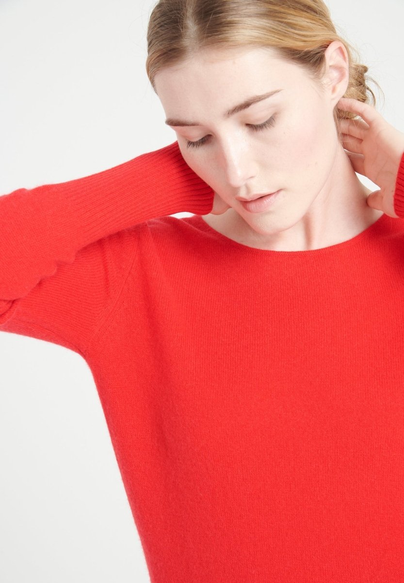 Kaschmir-Kleid Rundhals | Rot | Gr. S–2XL | Studio Cashmere8 LILLY 12